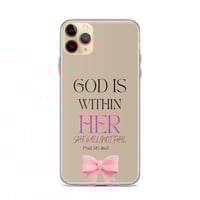 Image 4 of Psalms 46:5 God Is Within Her Brown + Pink Case for iPhone