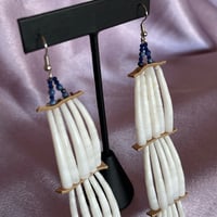 Image 3 of Tiered Dentalium earrings 