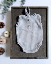 Image 1 of Newborn bodysuit for photo shoots | Robbie| gray | sleeveless