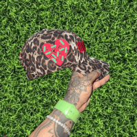 Image 3 of Leopard & Red Dad Hat 