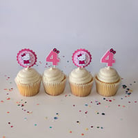 Image 3 of Pink Hello Kitty Birthday Numbers Cupcake Toppers 