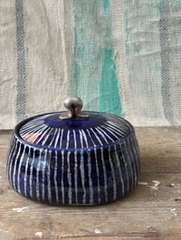 Image 3 of Blue striped butter dish