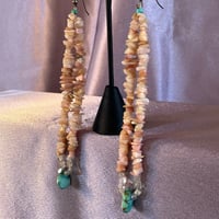 Image 3 of Pink Opal & Turquoise Earrings