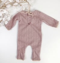 Image 3 of Newborn girls romper Amelie | dusty pink