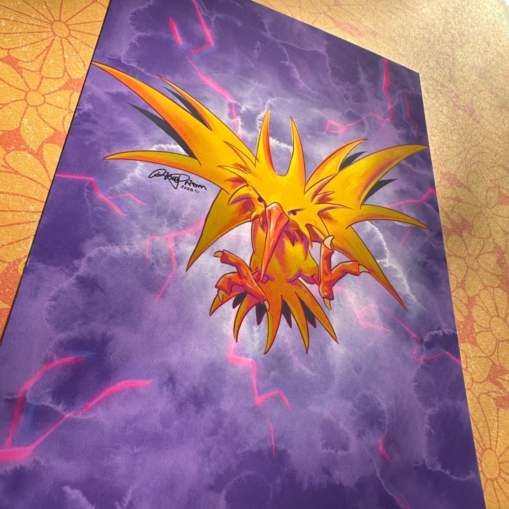Image of Gen 1 Legendary Birds | Zapdos Original Art Print