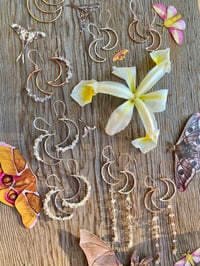 Image 9 of Crystal Encrusted Crescent Moon Earrings