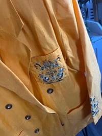 Image 2 of Vintage yellow linen blazer 