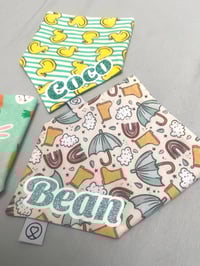 Image 2 of Easter / Spring Personalised Bandanas / Rubber Ducks/ Rabbits and Carrots / April Showers