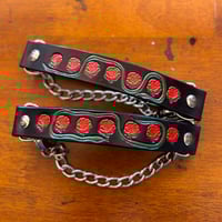 Image 3 of BLACK- SNAKES N ROSES BOOT STRAPS
