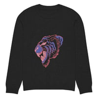 Image 3 of Tiger Blue/Pink Knitted crew neck sweater