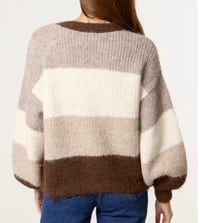 Image 2 of BLOCK STRIPE KNIT CARDIGAN