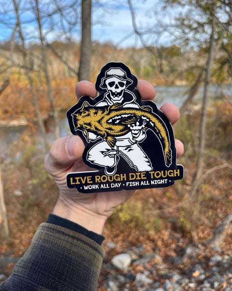 Image of Black “Fish All Night” Sticker