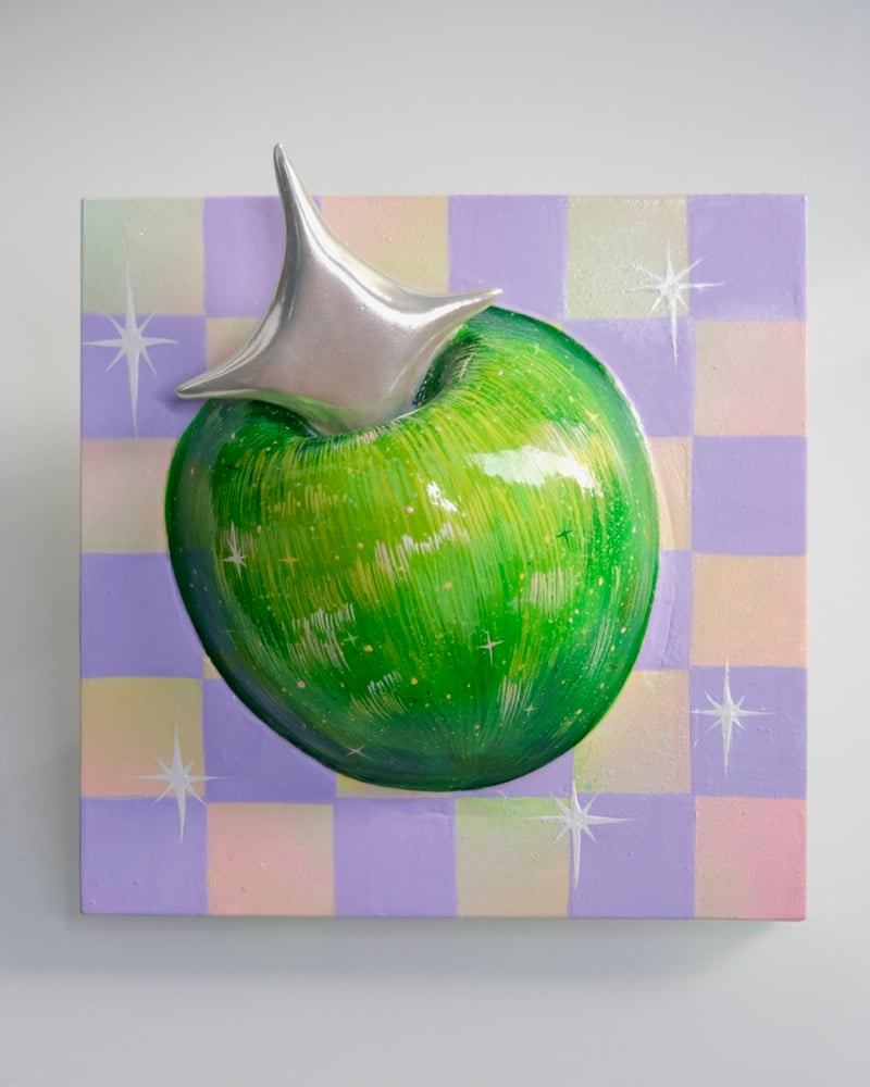 Image of APPLE CRISP ✧ Original 3D Mixed Media Painting