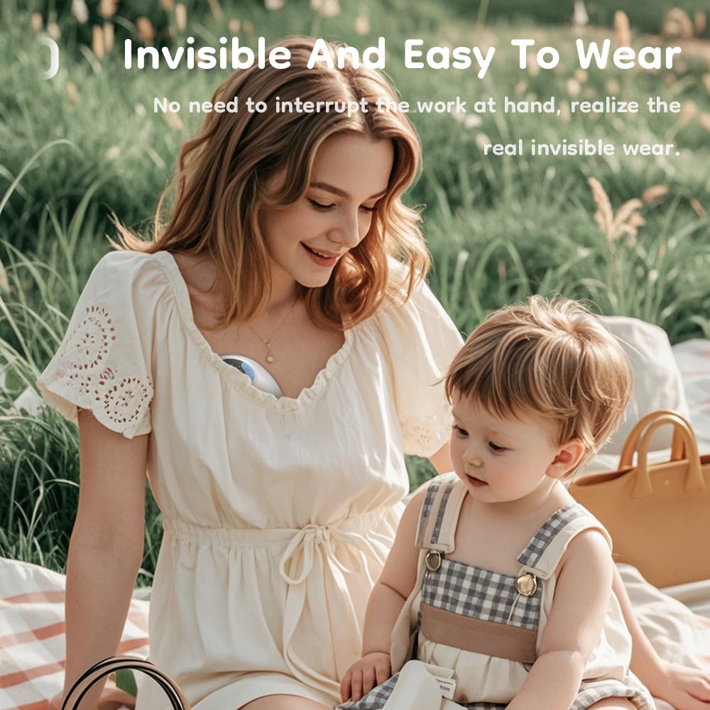 Image of Wearable Breast Pump Hands Free Electric Breast Pumps Comfort Milk Collector Lightweight with LED Di