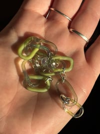 Image 3 of Green Opal + Moonstone Chain Bracelet with Charm
