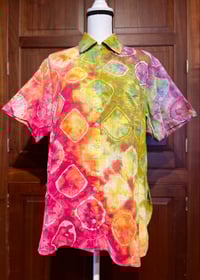 Image 1 of     Psychedelic multi dimensional Flintstone Collar Shirt