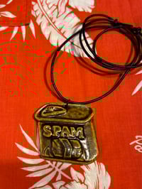 Image 3 of Ceramic "SPAM" Pendant Brown Glaze - Free Shipping