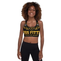 Image 1 of BOSSFITTED Black and Yellow Padded Sports Bra