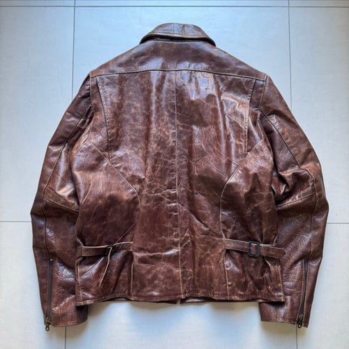 Image of 1990s Heavyweight Leather Cropped Jacket, Size Large
