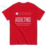 Image 4 of Adulting: Overrated & Underwhelming" Tee – A 1-Star Experience!