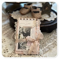 Image 14 of Junk Journal lace samples booklet in a vintage french lace pouch