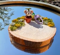 Image 2 of The Sproutlings- Lola the Bear Charm- Cute Handmade Polymer Clay Plant Keychain