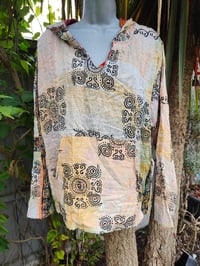 Image 4 of FESTIE Kantha Hoodie with pocket to front - pale pastels