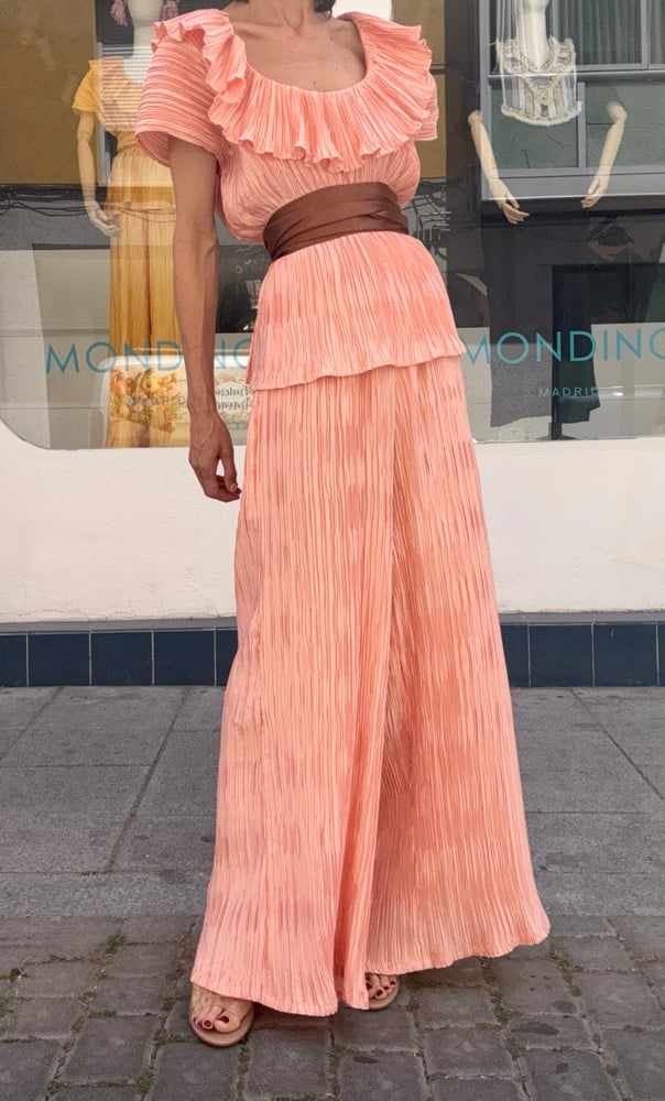 SALMON PLEATED PANTS