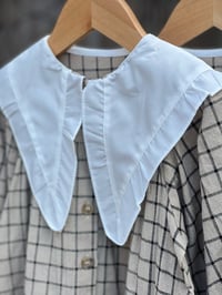 Image 6 of Plaid Dress Large Collar Cream