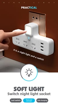 Image 24 of Multi-Functional Office Style USB Plug Adapter Home Use Wireless One To Multiple Plug Board With Lig