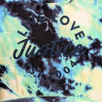 Image 4 of Justice Kids Blue and Green Tie-Dye Hoodie and Navy Sweatshirt Set