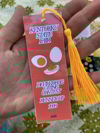 Image 2 of deviled egg tassled bookmark