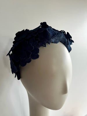 Image of Navy lace covered bandeau