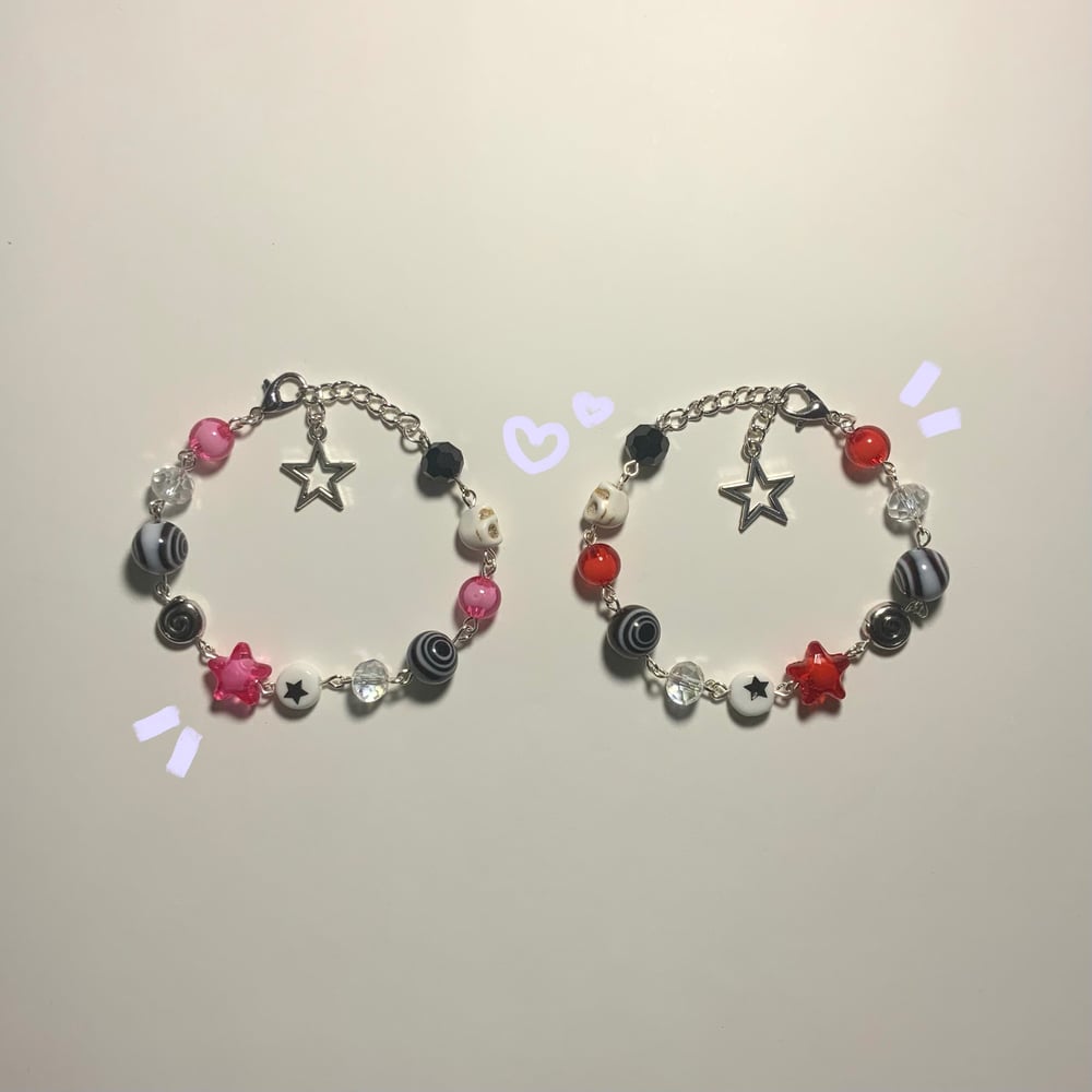 Image of matching star bracelets 𖦹°‧★