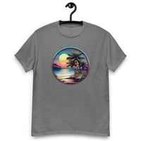 Image 9 of Unisex classic tee, Tropical Beach Sunset tee