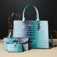 Image 15 of 3pcs Set Crocodile Print Tote Bag - Large Capacity, Women'S Fashion Handbag, Shoulder Bag And Purse