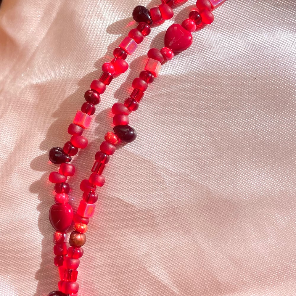 Image of red droplet necklace