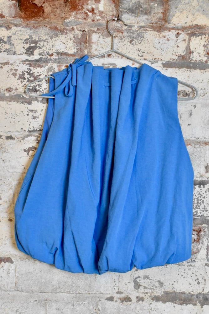 Image of Blue Draw String Top