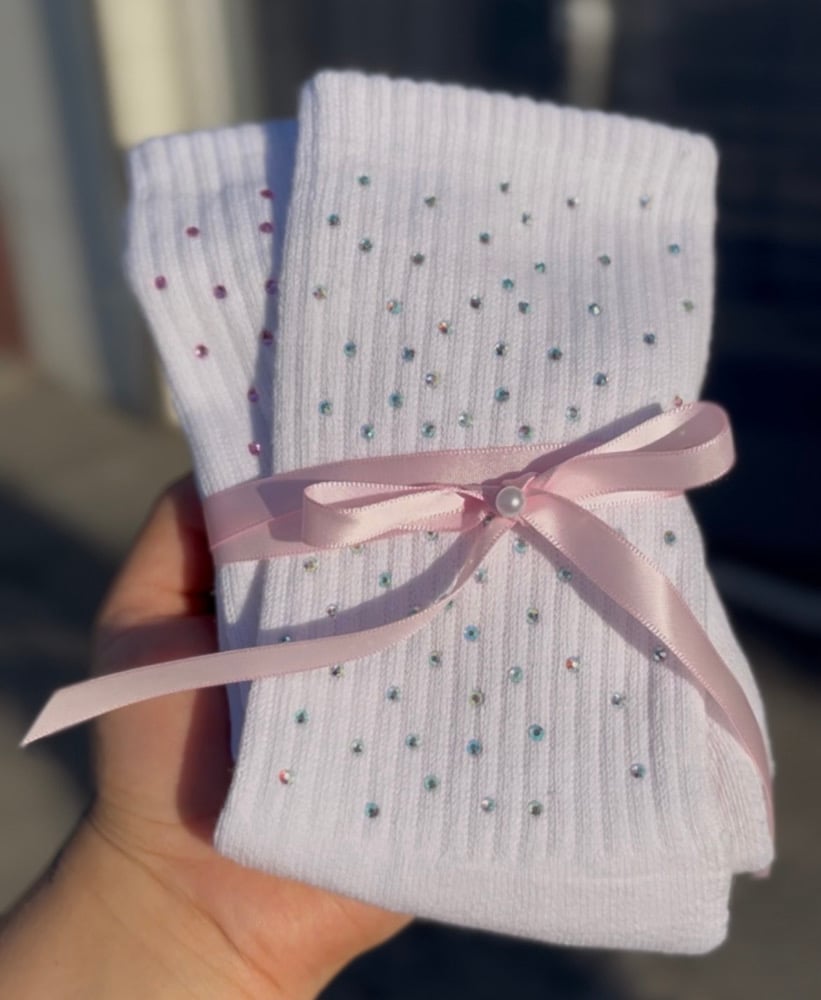 Image of Scattered Bling Rhinestone socks 