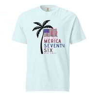 Image 2 of Merica Seventy Six, Live Free Die Free Palm Tree Beach - Unisex Garment-Dyed Heavyweight T-shirt 