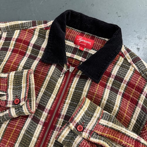Image of Supreme Zip Up Flannel Shirt, size Large