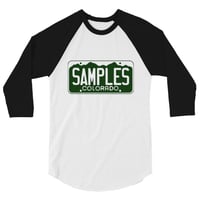 Image 2 of License Plate / Unisex 3/4 sleeve raglan shirt -5 COLORS AVAILABLE