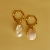 Image 1 of Mismatched honey cowry hoops