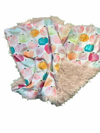 Image 3 of Pastel Fall Pumpkins Infant Car Seat Blanket