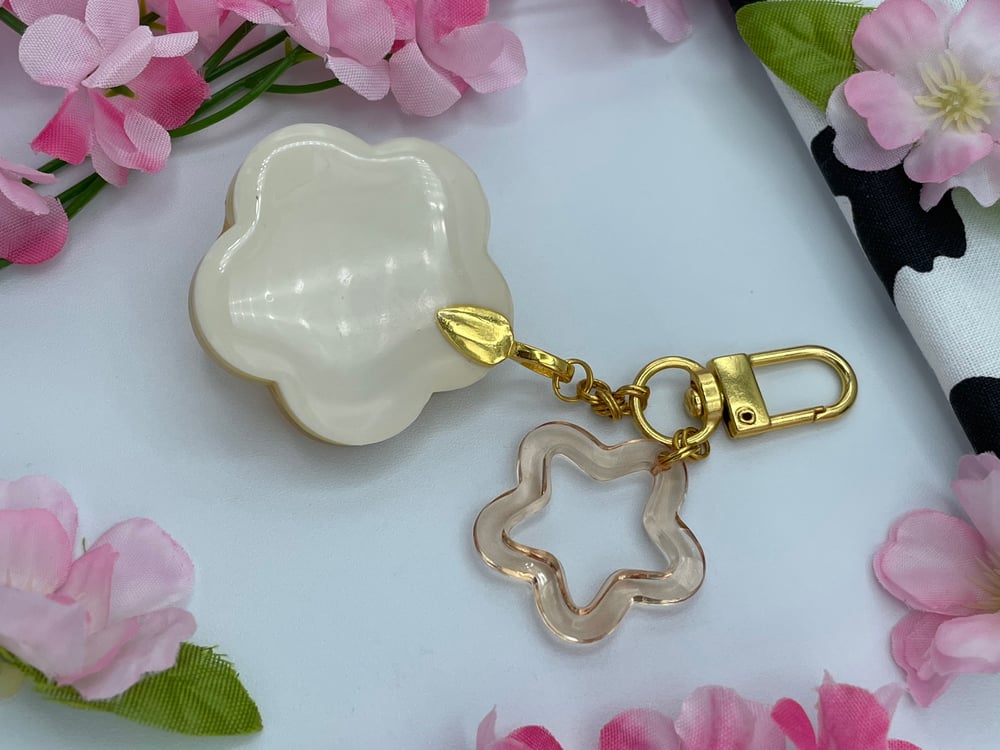 Image of Keychain - Yellow Pom Pup Flower