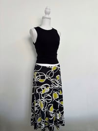 Image 1 of Vintage midi black green skirt // 38