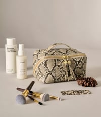 Image 3 of Katie Loxton Soho Medium Makeup & Wash Bag - Faux Snake
