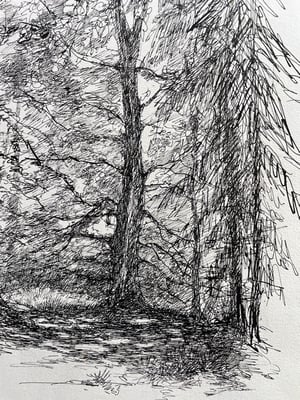 Image of VINTAGE DUTCH DRAWING: LANDSCAPE #15