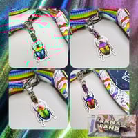 Image 1 of Jewel Tone Beetle Purse Charm