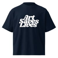 Image 2 of Art Saves Lives organic oversized high neck t-shirt